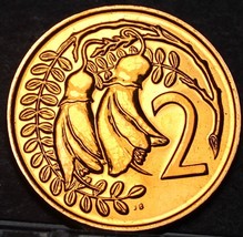 New Zealand 2 Cents, 1970 Proof-Like~Only 20,010 Minted~Kowhai Leaves~Free Ship - £5.18 GBP