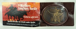 Vintage 80s Marlboro Longhorn Steer Brass Belt Buckle - New! - £25.86 GBP