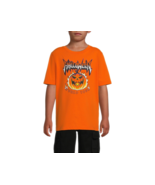 Wonder Nation Boys Short Sleeve Halloween Graphic T-Shirt Orange Sun M (8) - $22.07 CAD