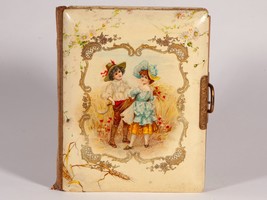 Vintage Antique Victorian Celluloid Photo Album - Charming Boy and Girl - £55.92 GBP