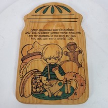 Vintage Grandmas Cookies Wood Cutting Board Sign 10x6.5 Inch - $9.05