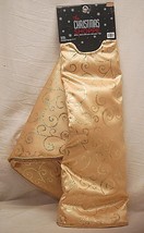 Christmas Shoppe Tree Skirt Gold Trim &amp; Filigree Round Base Xmas NOS - £36.75 GBP