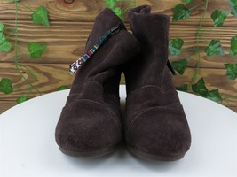 TOMS Sz 6 Boot Ankle Boots Zip M Brown Leather Women - £19.75 GBP