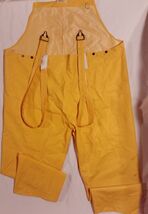 DARK ORANGE EXTRA LARGE 50 X 28 WET RAIN SUIT COVERALL BOTTOMS W/ SUSPEN... - $18.78