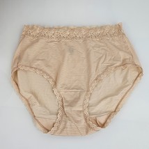 Vanity Fair Flattering Lace Full Brief Granny Panties Taupe Tan Nylon 7 L - $14.84