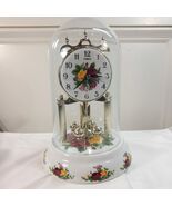 Timex Country Rose Anniversary Clock Glass Globe Mantle flowers floral READ - $705.76 MXN