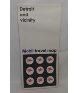 Vintage Mobil Detroit, Michigan &amp; Vicinity Travel Road Map, 1967- - $7.76