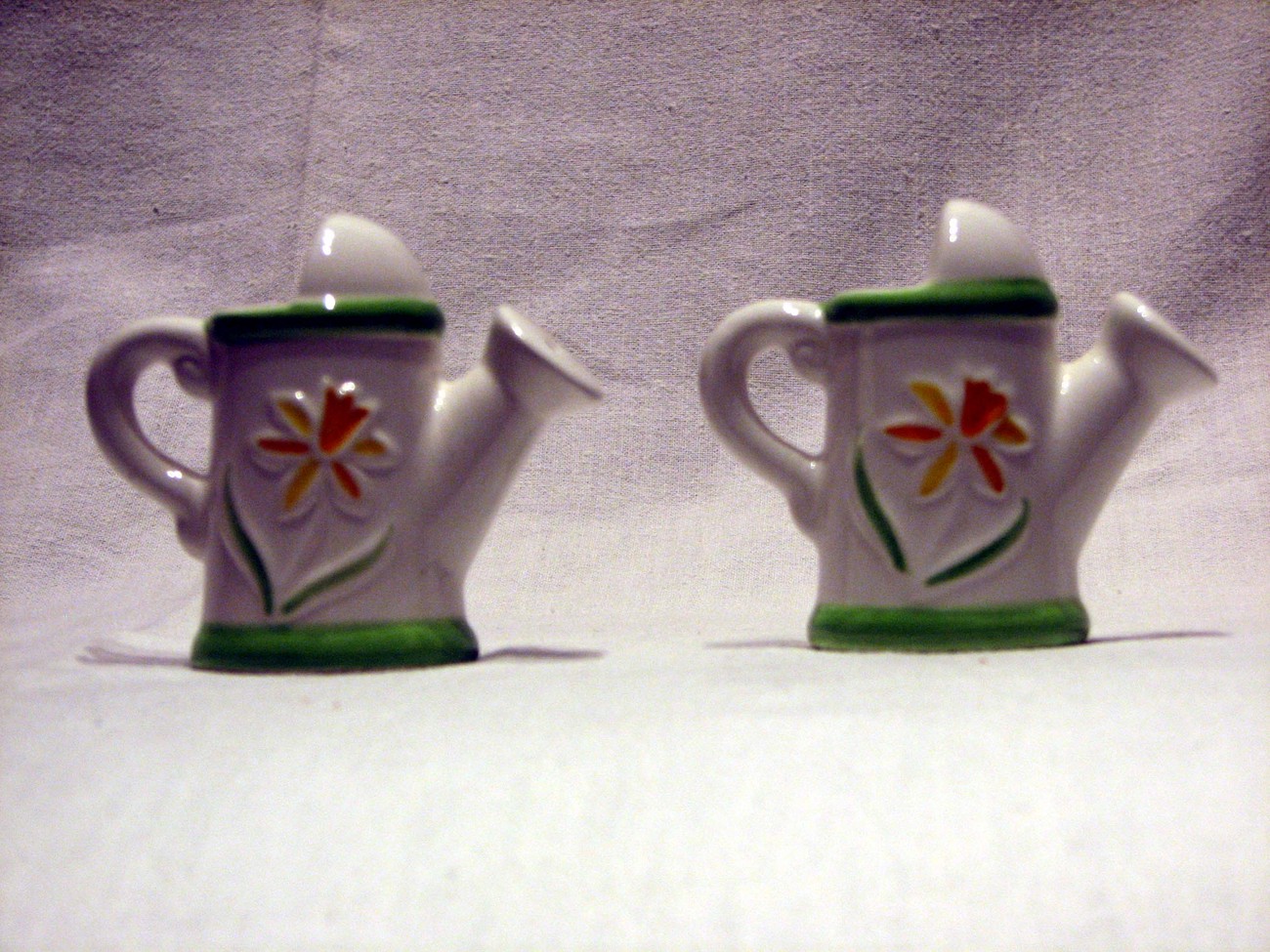 White Watering Can Salt and Pepper Shakers  - $6.00