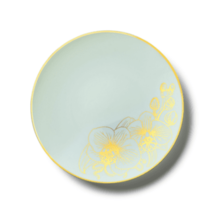 Turquoise / Gold Orchid Floral 7.5&quot; Salad / Appetizer Plastic Plates 10ct. - $16.99