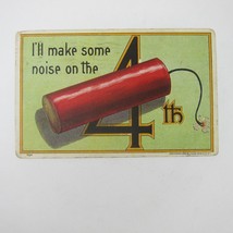 Postcard Independence Day 4th of July Large Firecracker Embossed Antique 1908 - £7.98 GBP