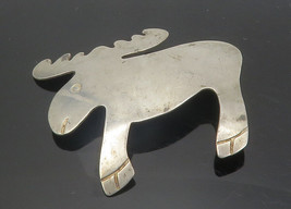 MEXICO 925 Sterling Silver - Vintage Smooth Moose Animal Brooch Pin - BP4439 - £35.44 GBP