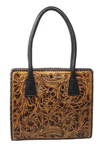 Women&#39;s Floral Filigree Inlay Tooled Leather Purse Shoulder Handbag 18FKH08 - £108.24 GBP