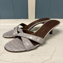 Donald Pliner Alligator Print Slide Lilac Sandals Womens Size 6.5 - £31.57 GBP