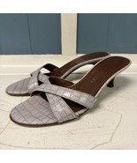Donald Pliner Alligator Print Slide Lilac Sandals Womens Size 6.5 - £31.57 GBP