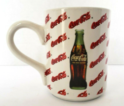 Coca Cola Mug Cup Coke Gibson White Bottles &amp; Logo 1997 vintage - $6.99