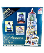 Lighthouses USA by Roger Bansemer A Shaped Jigsaw Puzzle Over 600 Pieces - $20.30 CAD