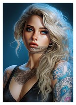 Gorgeous Young Blond Tatooed Model 5X7 Fantasy Photo - £6.76 GBP