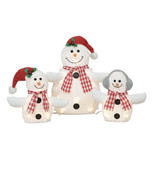 The Holiday Time Light-up Outdoor 3-Piece Snowman Family Christmas Decor... - £55.00 GBP