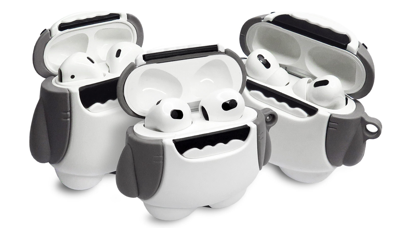 Fun Cute and Loving 3D Cartoon Shark Jaws AirPods Silicone Case (for 2, 3 & Pro)