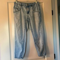 EUC HELMUT by HELMUT LANG Cropped Pale Blue Wash Distressed Jeans SZ 25 - £51.43 GBP