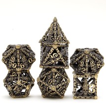 Metal Dice Set, Hollow Polyhedral Skull Metal Dice Suitable For Dungeons... - £49.99 GBP