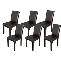 Dining Parson Room Chairs Kitchen Formal Elegant Design 6 Set Brown - £227.00 GBP