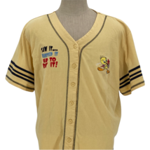 VTG Looney Tunes Tweety Embroidered Yellow Jersey Top Size Large Warner ... - $98.99