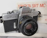 Minolta SRT MC-II 35mm SLR Film Camera &amp; MD Rokkor-X 45mm 1:2 Lens TESTED - £46.83 GBP