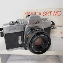 Minolta Srt MC-II 35mm Slr Film Camera & Md Rokkor-X 45mm 1:2 Lens Tested - $58.40