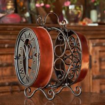 Zaer Ltd. 15.8&quot; Tall Barrel-Shaped Wine Bottle Rack with Handle (Oval, 2-Bottle) - $89.95+