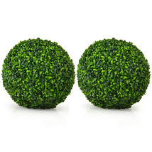Costway Indoor Outdoor 2 PCS 15.7 Artificial Boxwood Topiary Balls UV Protected - £96.65 GBP
