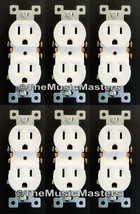 6X White AC Electric Power Duplex Wall OUTLET RECEPTACLE Residential Rep... - $18.04