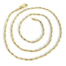 Thin Twisted Chain Necklace 14K Yellow Gold, 16 Inch, 1.6 mm, 4.77 Grams - £475.61 GBP