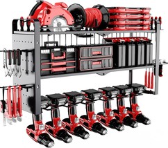 Power Tool Organizer Wall Mount - Pegboard With 7 Drill Holder - Heavy Duty - $47.97