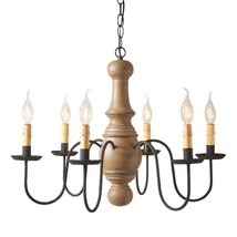 6-Arm Rustic Maple Glenn Chandelier in Americana Pearwood - £399.27 GBP