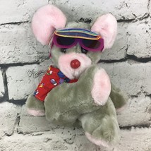 Vintage SOS Mouse Plush In Hawaiian Shirt Visor And Sunglasses Cute Stuf... - $19.79