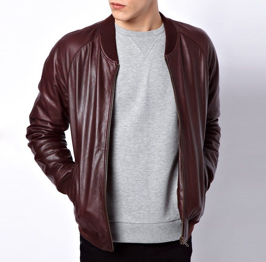 MEN'S BIKER LEATHER JACKET, MEN MAROON LEATHER JACKET, MENS JACKET 2019