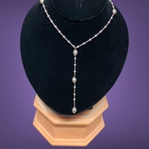 antique sterling silver beads laraite necklace 15 Grams 16” With 4” Drop - £98.32 GBP
