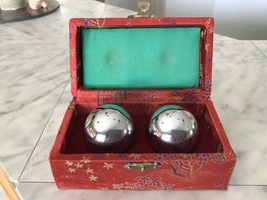 Vintage Chinese Health Jingle Silver Balls (with box) - £12.14 GBP
