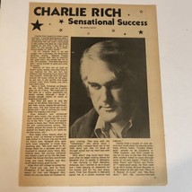 Charlie Rich Magazine article Vintage Double Sided Clipping - $7.91