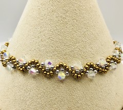 gold &amp; Silver &amp; Crystal bracelet minimalist thin NWOT - £12.50 GBP