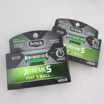 Schick Xtreme 5 Pivot Ball Razor Refills 2 Packs of 4 Cartridges = 8 Car... - £14.95 GBP