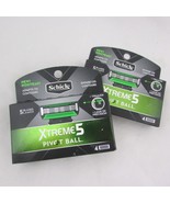 Schick Xtreme 5 Pivot Ball Razor Refills 2 Packs of 4 Cartridges = 8 Car... - £15.28 GBP