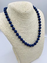 Vintage Lapis Lazuli 8 Mm Bead 46cm Long Necklace - £29.96 GBP