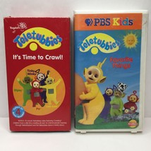 VHS Set 2 Teletubbies Time To Crawl Slip Cover Favorite Things Clamshell Kids - £15.94 GBP