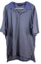 Ralph Lauren Polo Golf Shirt Mens Large Purple Striped Short Sleeve Pullover - £10.73 GBP