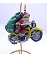 Santa Claus Christmas Ornament Motorcycle Biker 1998 Figurine 3&quot; x 3&quot; - €16,77 EUR