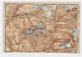 1912 Original Antique Map Of Vicinity Of Fortun Hurrungane Jotunheimen Norway - £16.88 GBP
