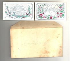 1850&#39;s reward calling cards hand painted cover Canterbury NH ephemera - £20.78 GBP