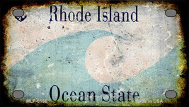 Rhode Island State Rusty Novelty Mini Metal License Plate Tag - £11.95 GBP